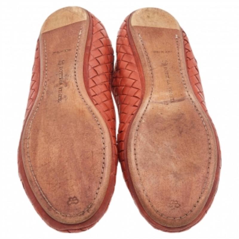 Bottega Veneta Orange Intrecciato Leather Smoking Slippers Size 37 For Sale 2