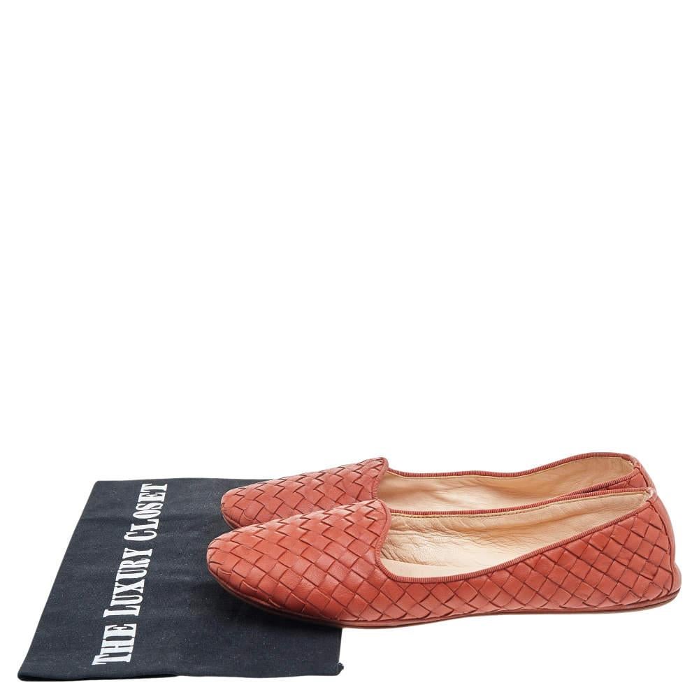 Bottega Veneta Orange Intrecciato Leather Smoking Slippers Size 37 For Sale 2