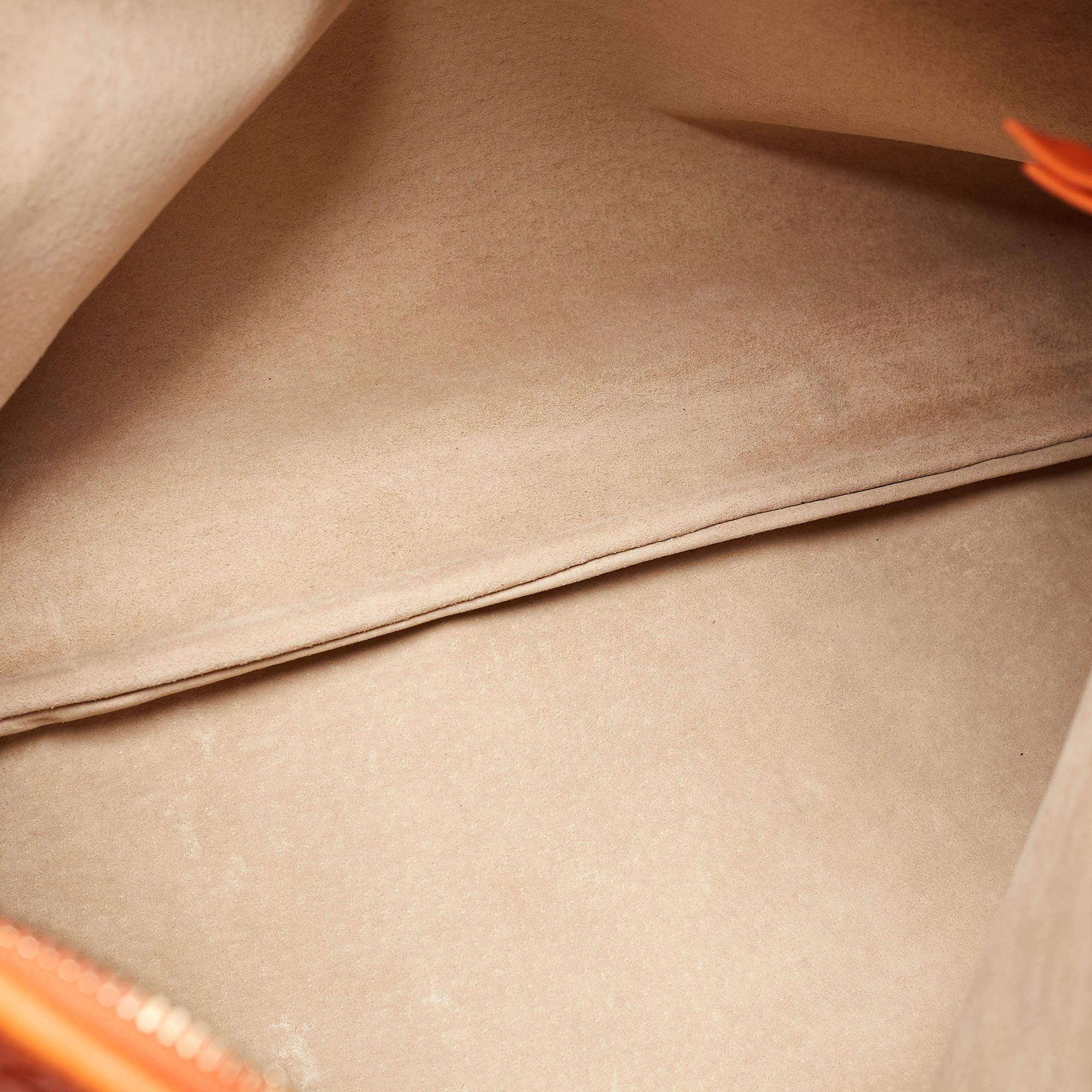 Bottega Veneta Orange Intrecciato Leather Veneta Hobo 8