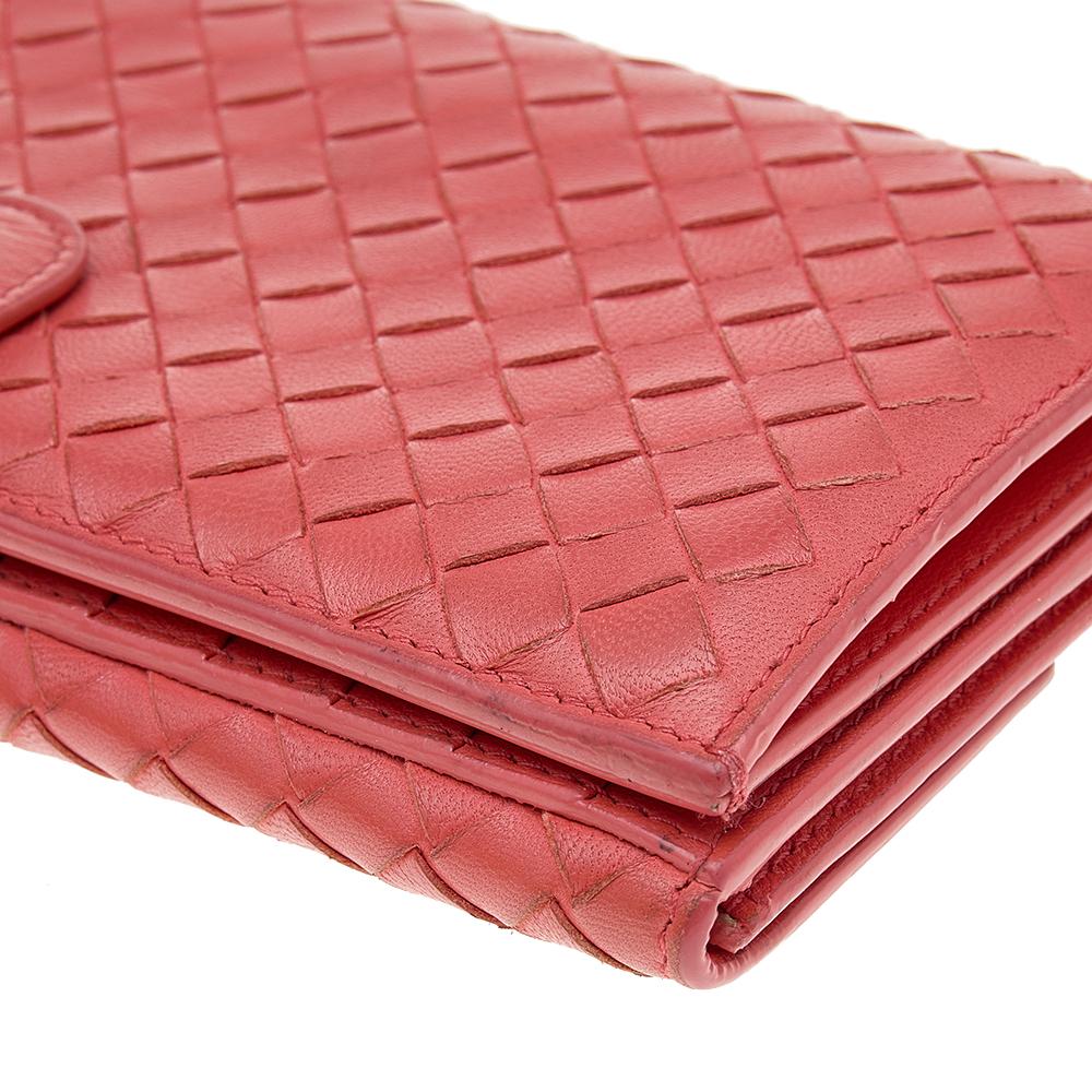 Rosa Portafoglio Bottega Veneta in pelle Intrecciato Arancione