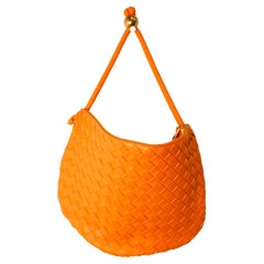 Bottega Veneta Orange Intrecciato Turn Pouch Hobo Shoulder Bag