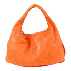 BOTTEGA VENETA orange INTRECCIATO VENETA LARGE Hobo Shoulder Bag