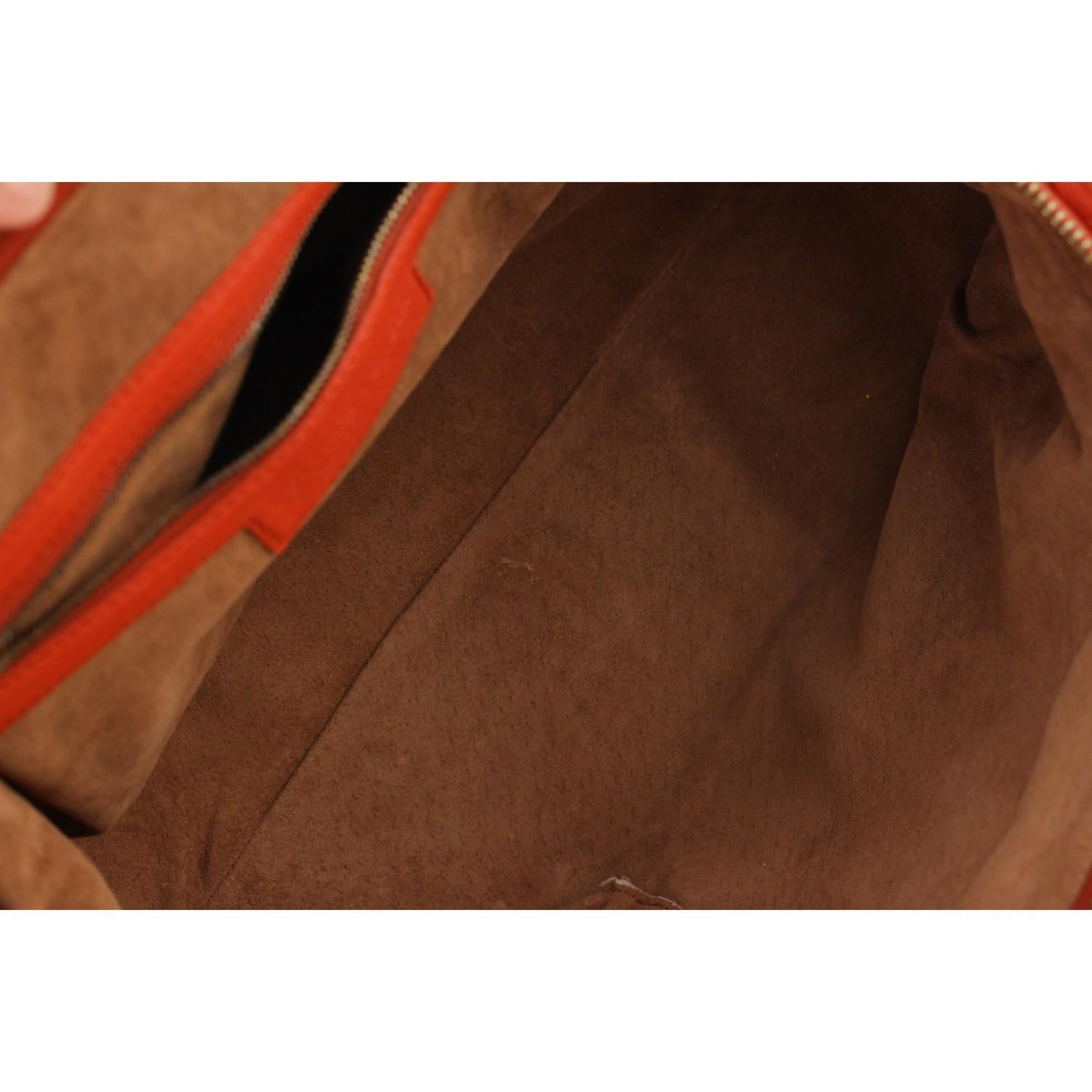 Bottega Veneta Orange Intrecciato Woven Leather Bowling Bag 5