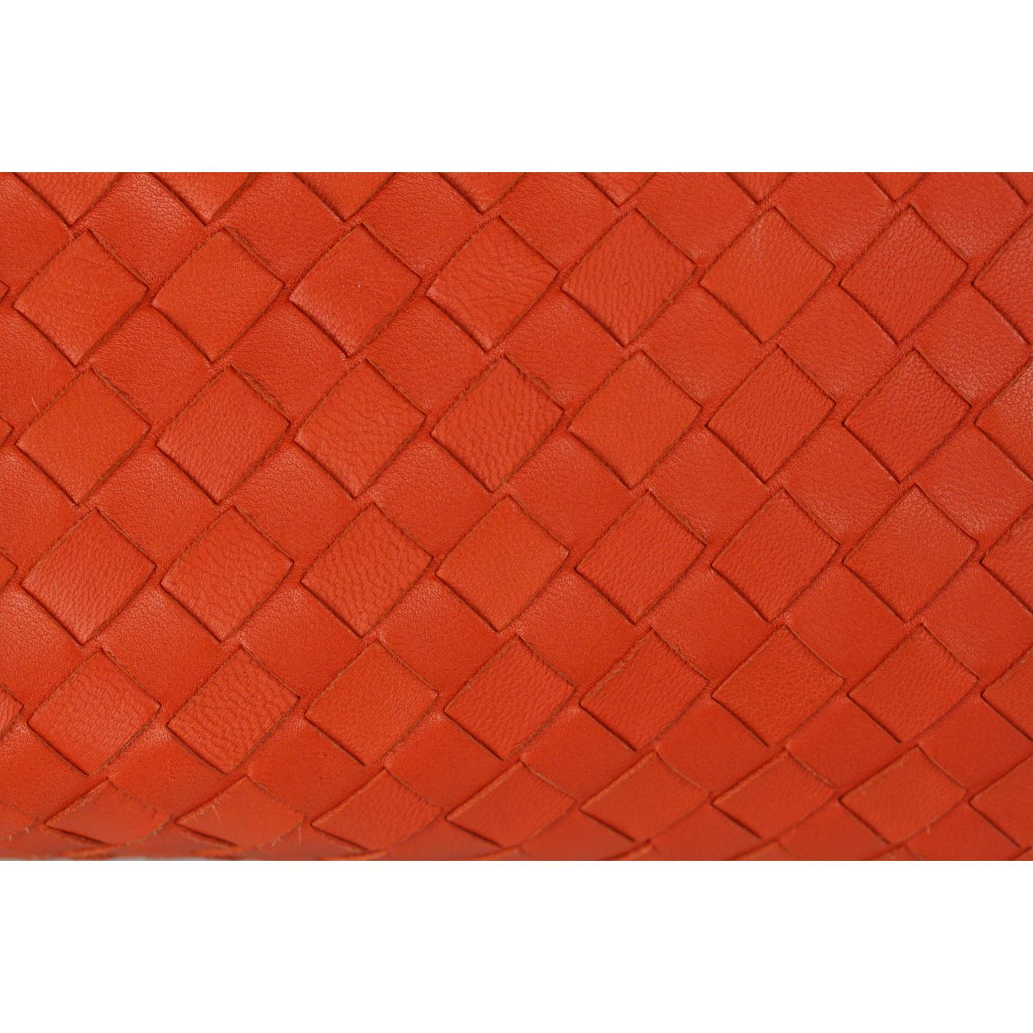 Bottega Veneta Orange Intrecciato Woven Leather Bowling Bag 2