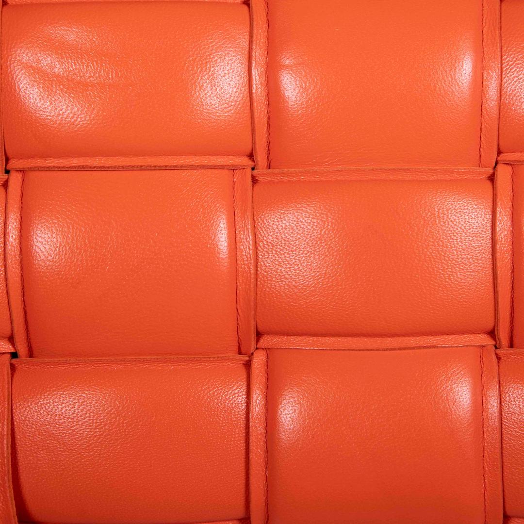 Women's Bottega Veneta Orange Leather Cassette Padded Bag