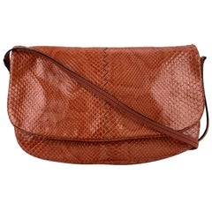 Bottega Veneta Orange Leather Flap Crossbody Messenger Bag