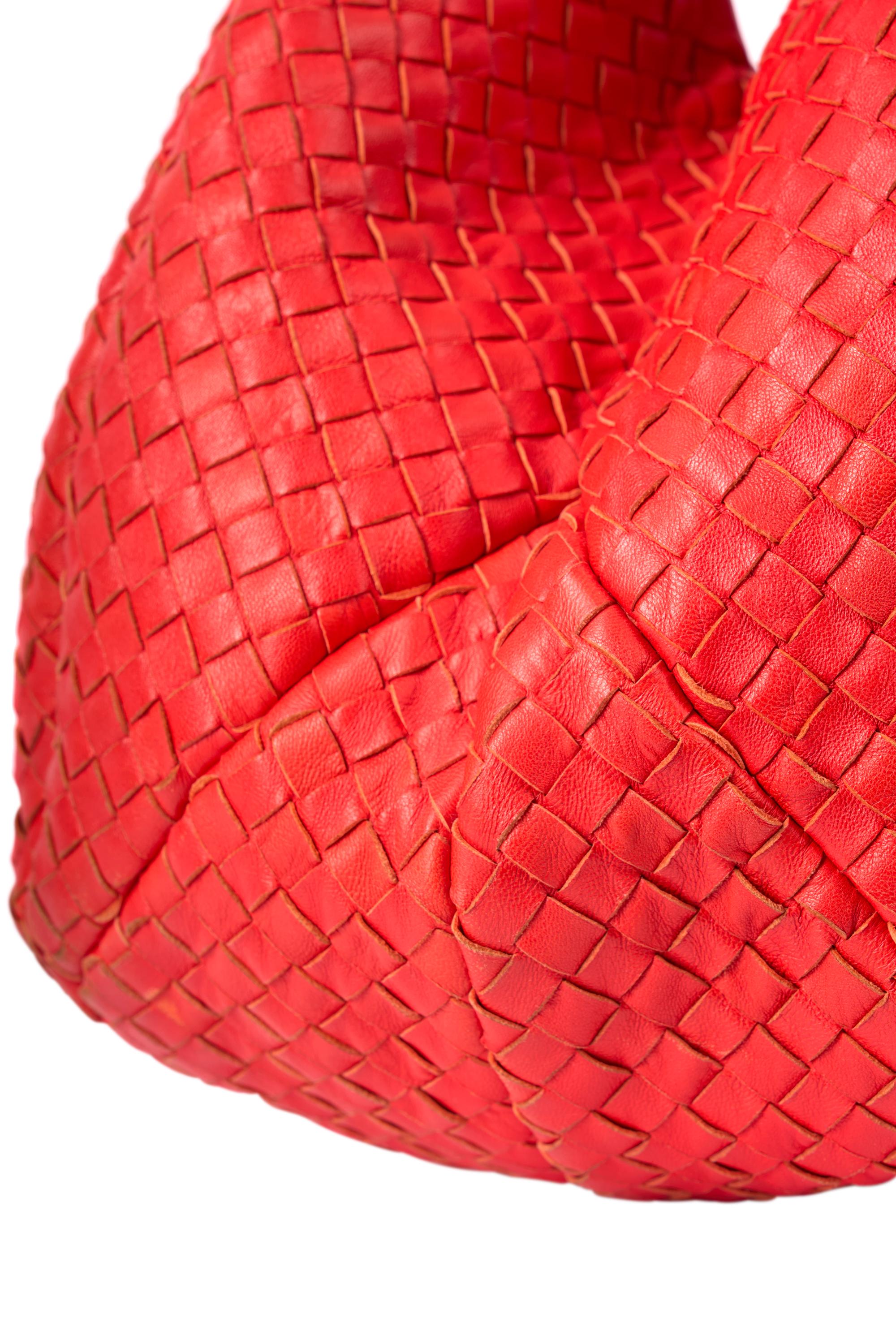 Bottega Veneta Orange Leather Hobo Cabas Bag In Excellent Condition For Sale In London, GB
