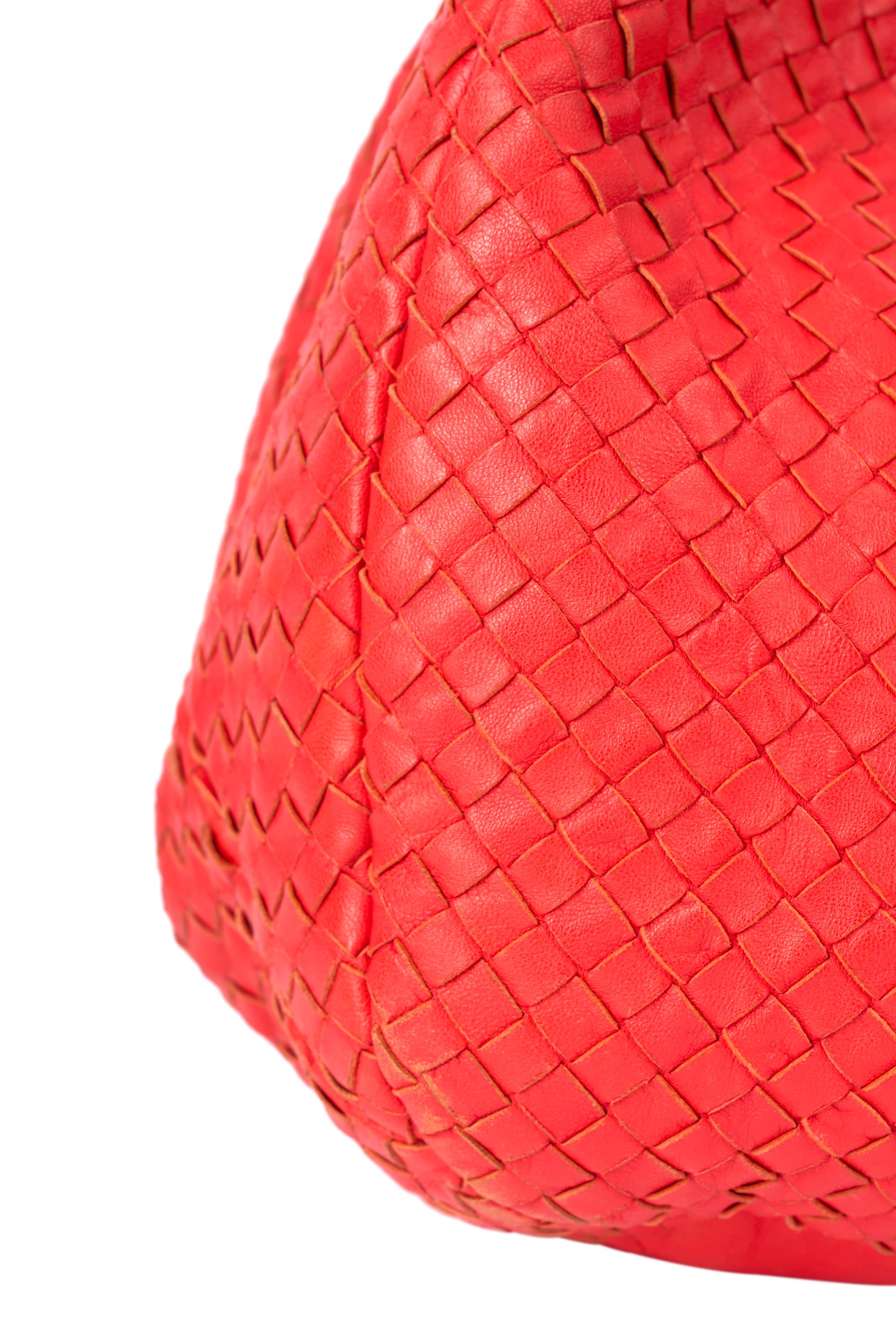 Bottega Veneta Orange Leather Hobo Cabas Bag For Sale 3