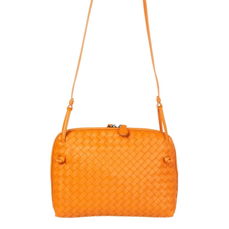 Bottega Veneta Orange Nappa Intrecciato Nodini Crossbody - BV Handbags
