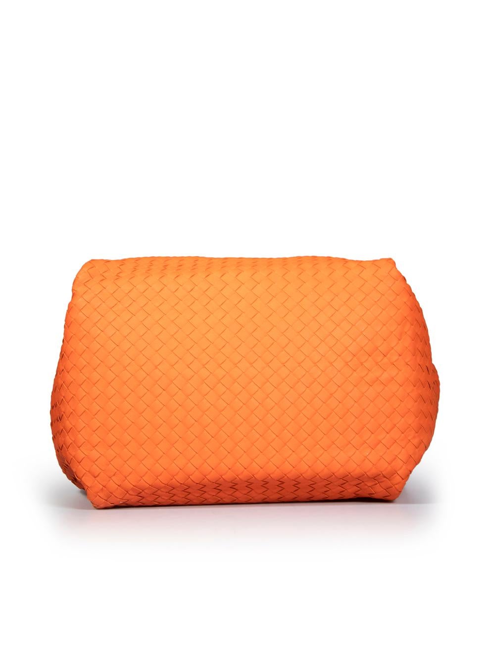 Women's Bottega Veneta Orange Leather Intrecciato Parachute Bag