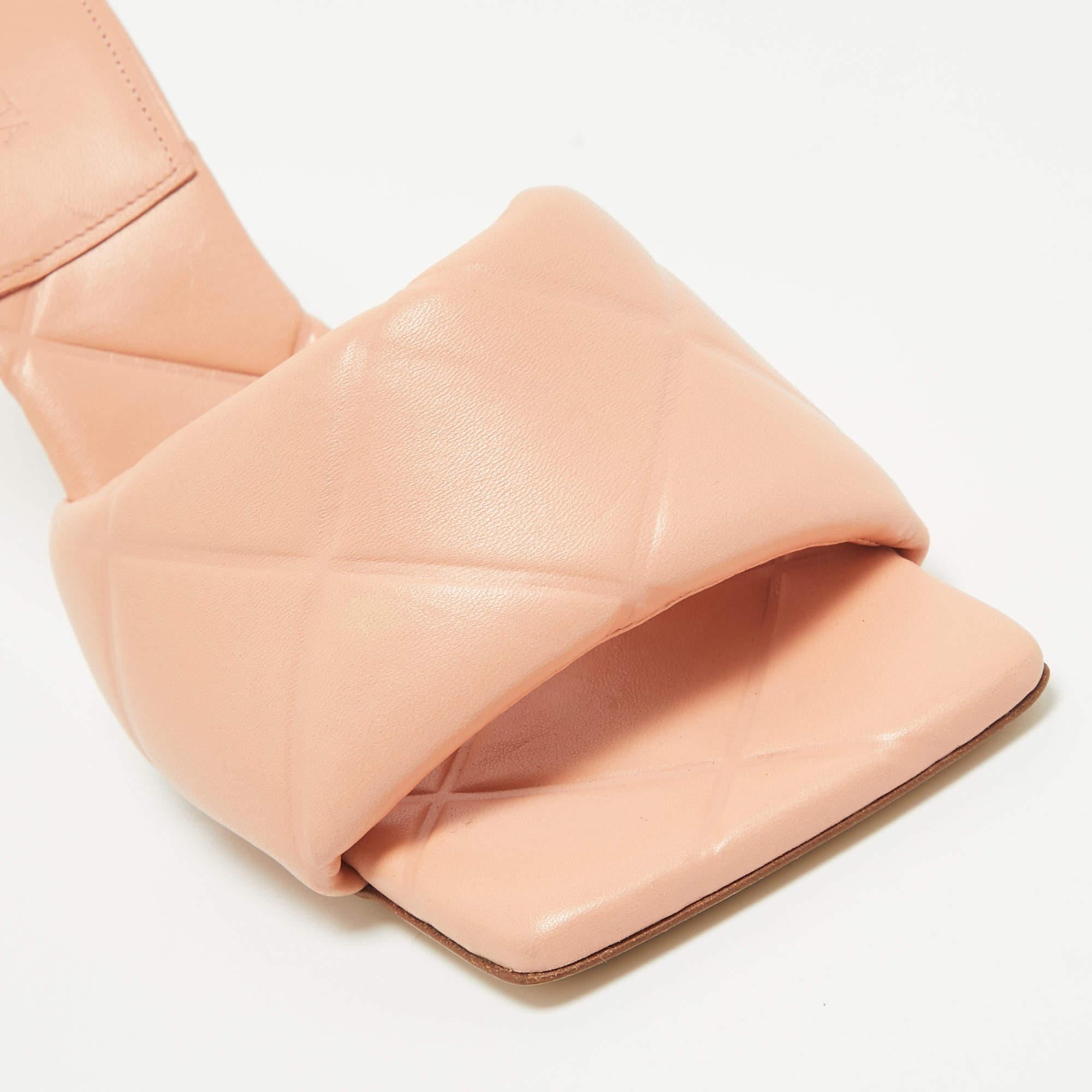 Bottega Veneta Orange Leather Lido Slide Sandals Size 40 3