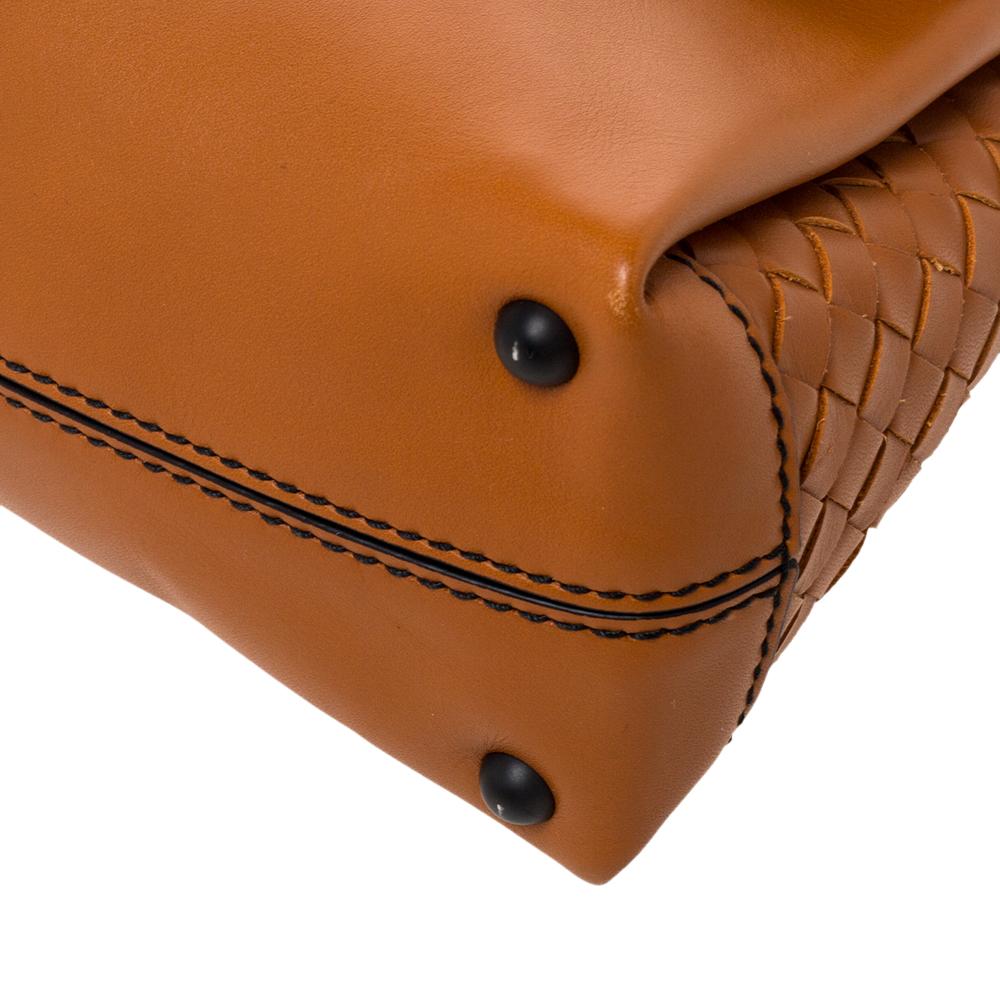 Bottega Veneta Orange Leather Mini Piazza Top Handle Bag 6