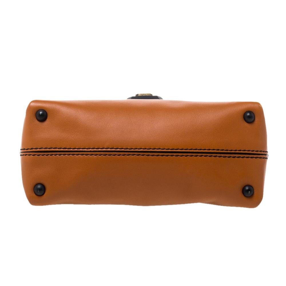 Bottega Veneta Orange Leather Mini Piazza Top Handle Bag 1