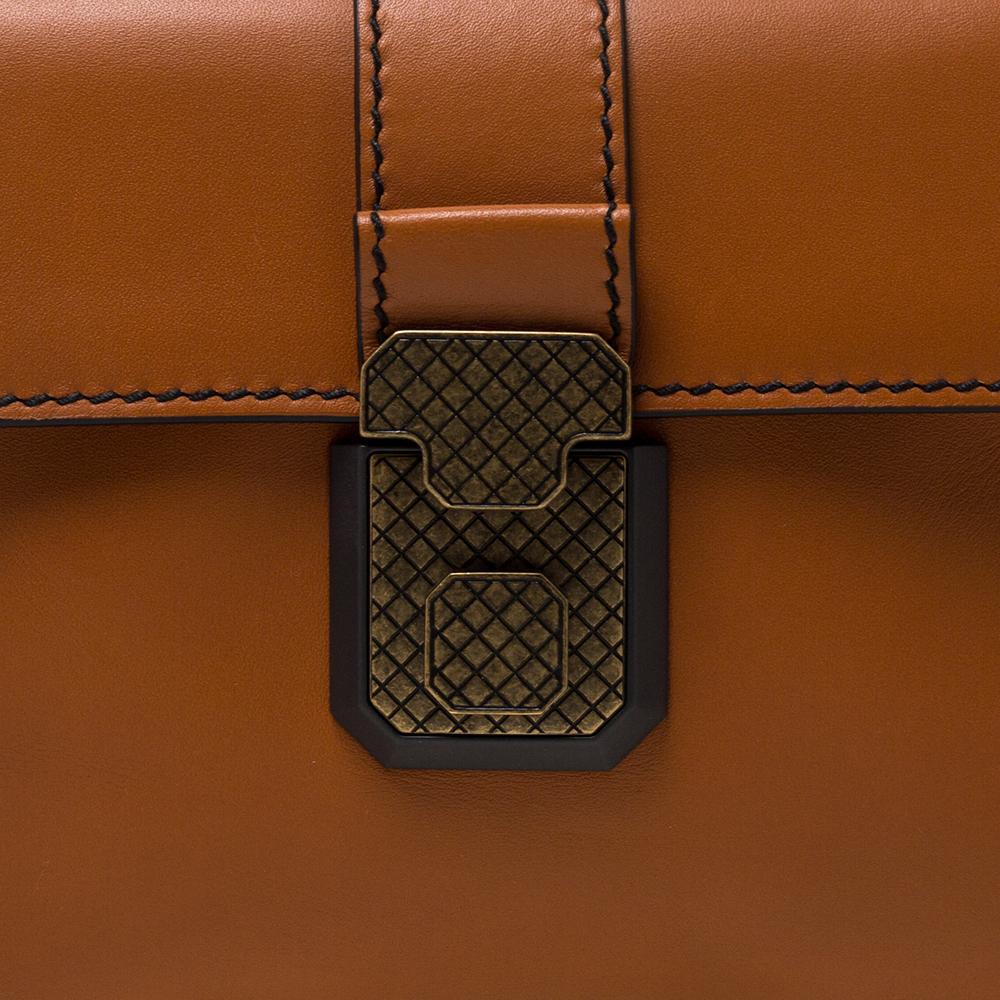 Bottega Veneta Orange Leather Mini Piazza Top Handle Bag 3