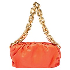 Bottega Veneta Orange Leather The Chain Pouch Bag