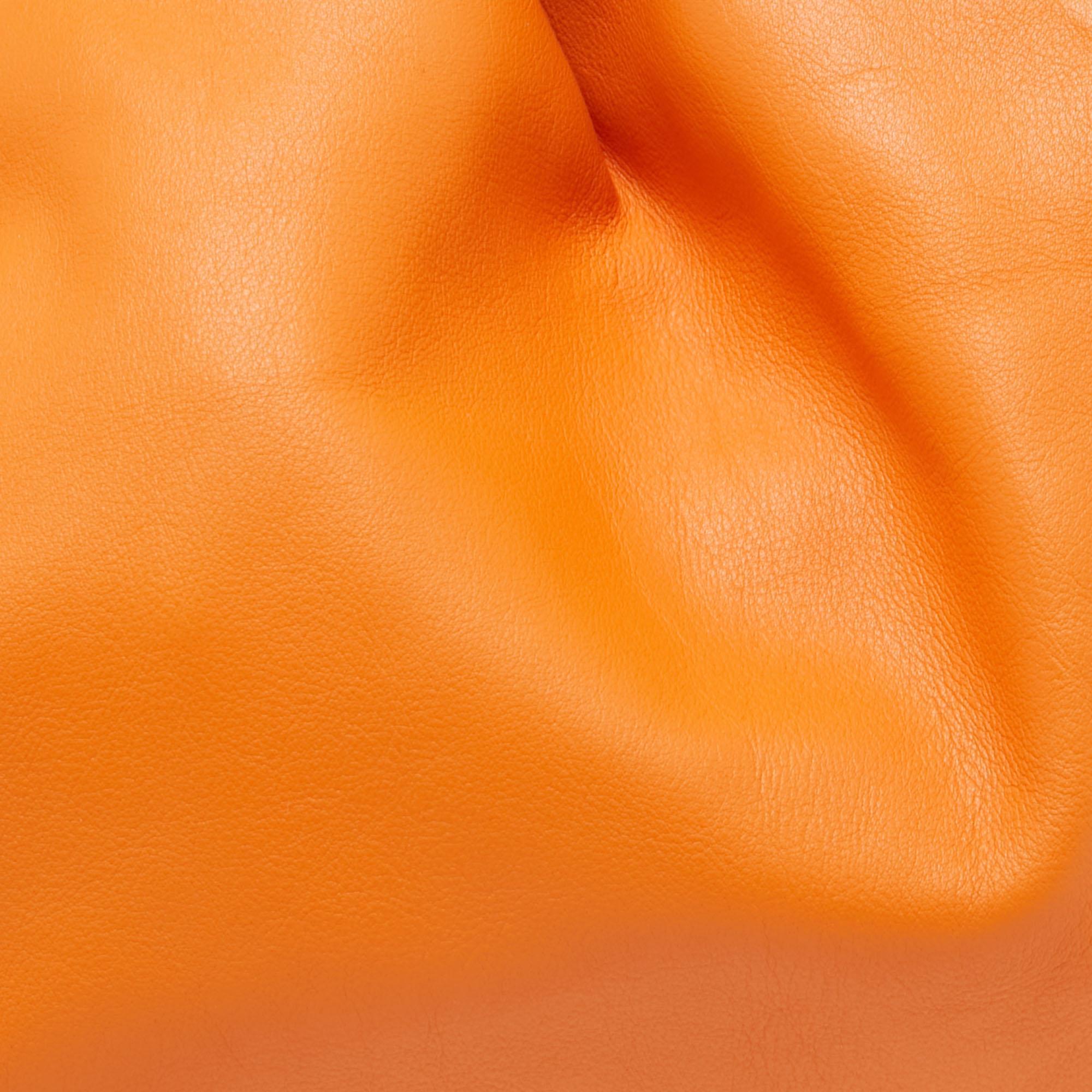 Bottega Veneta Orange Leather The Pouch Clutch 8