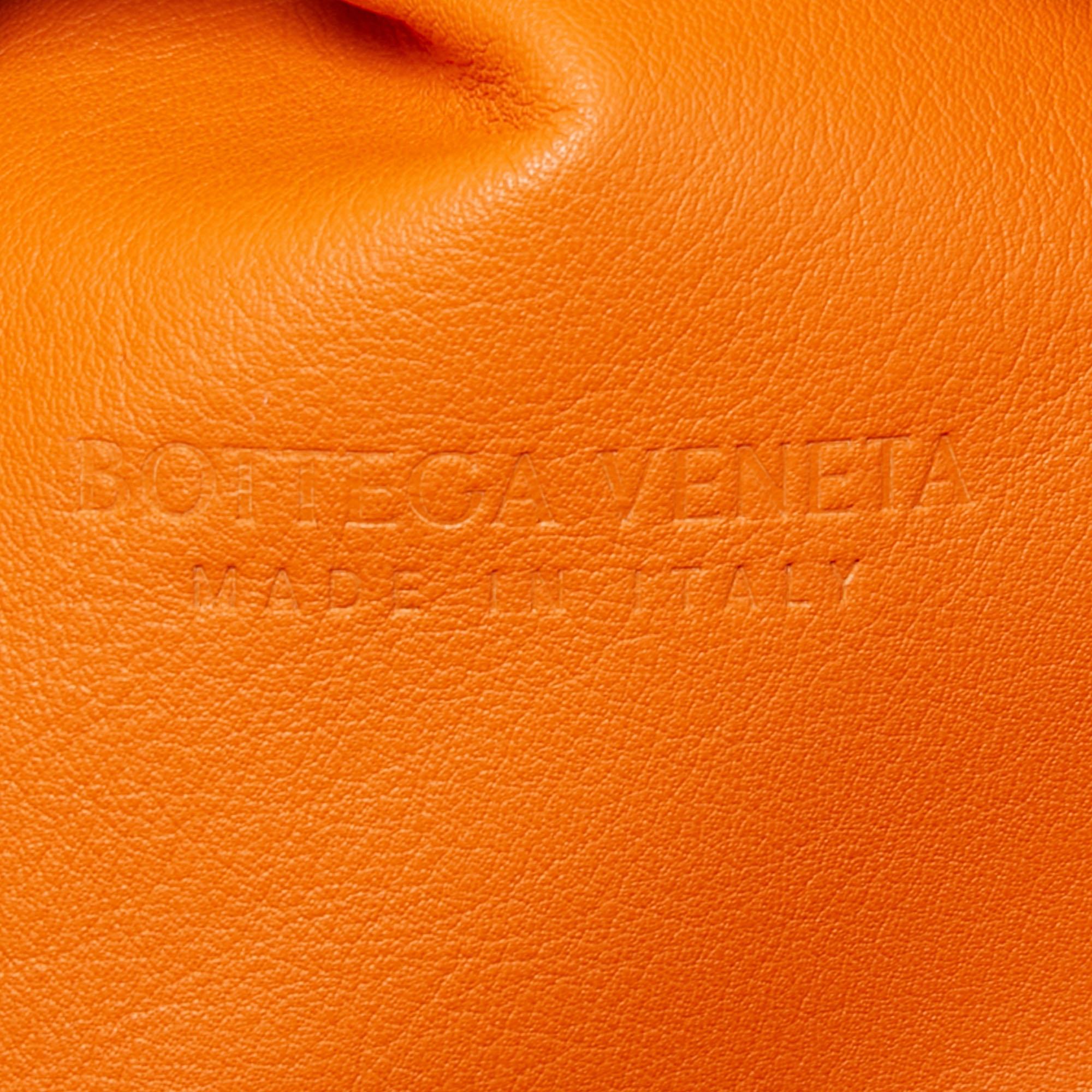Bottega Veneta Orange Leather The Pouch Clutch 11