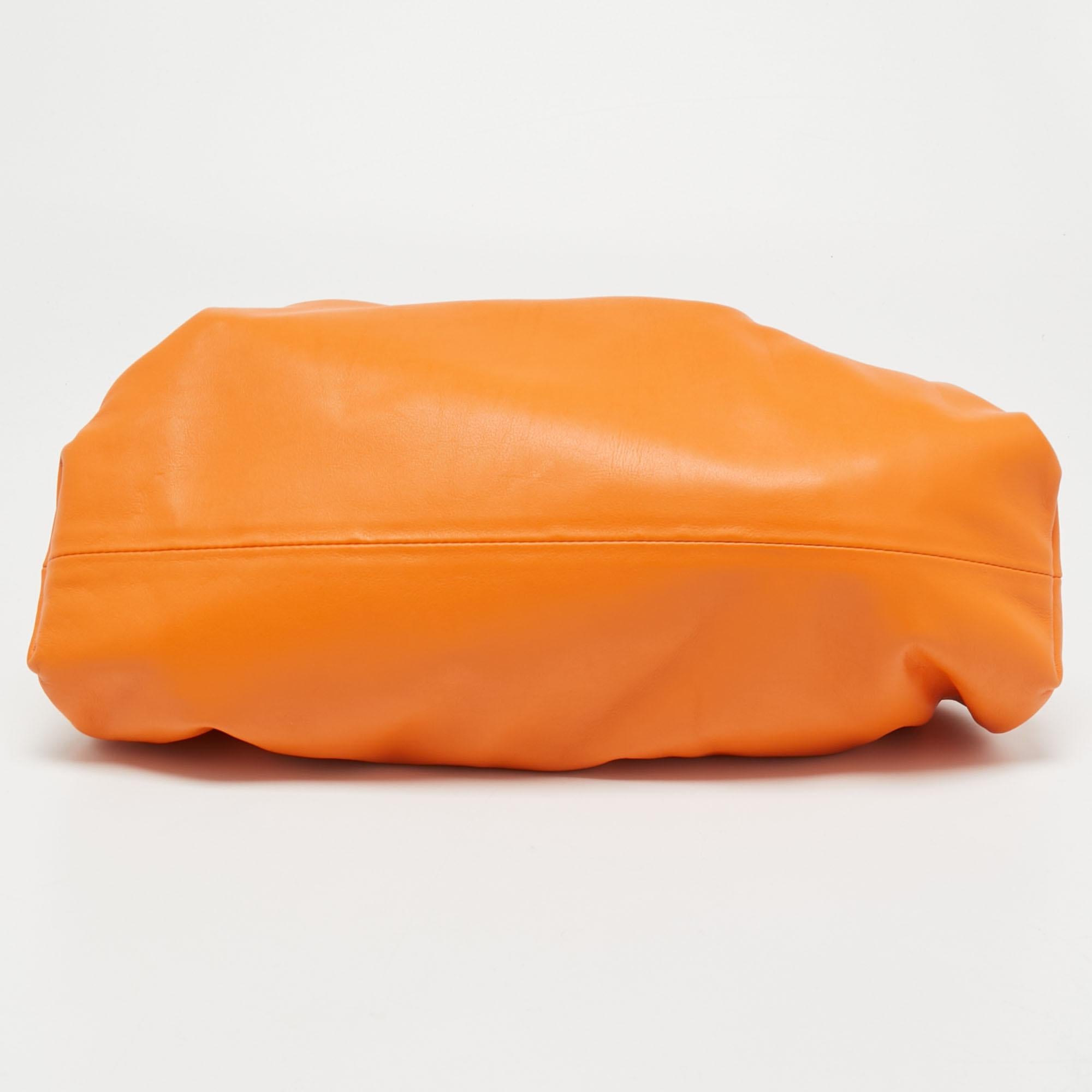Bottega Veneta Orange Leather The Pouch Clutch 1