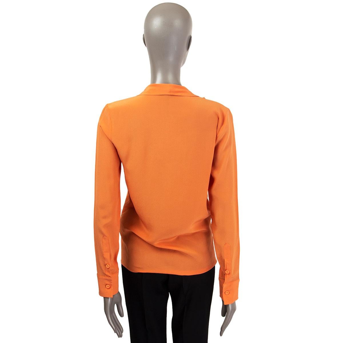 orange silk shirt