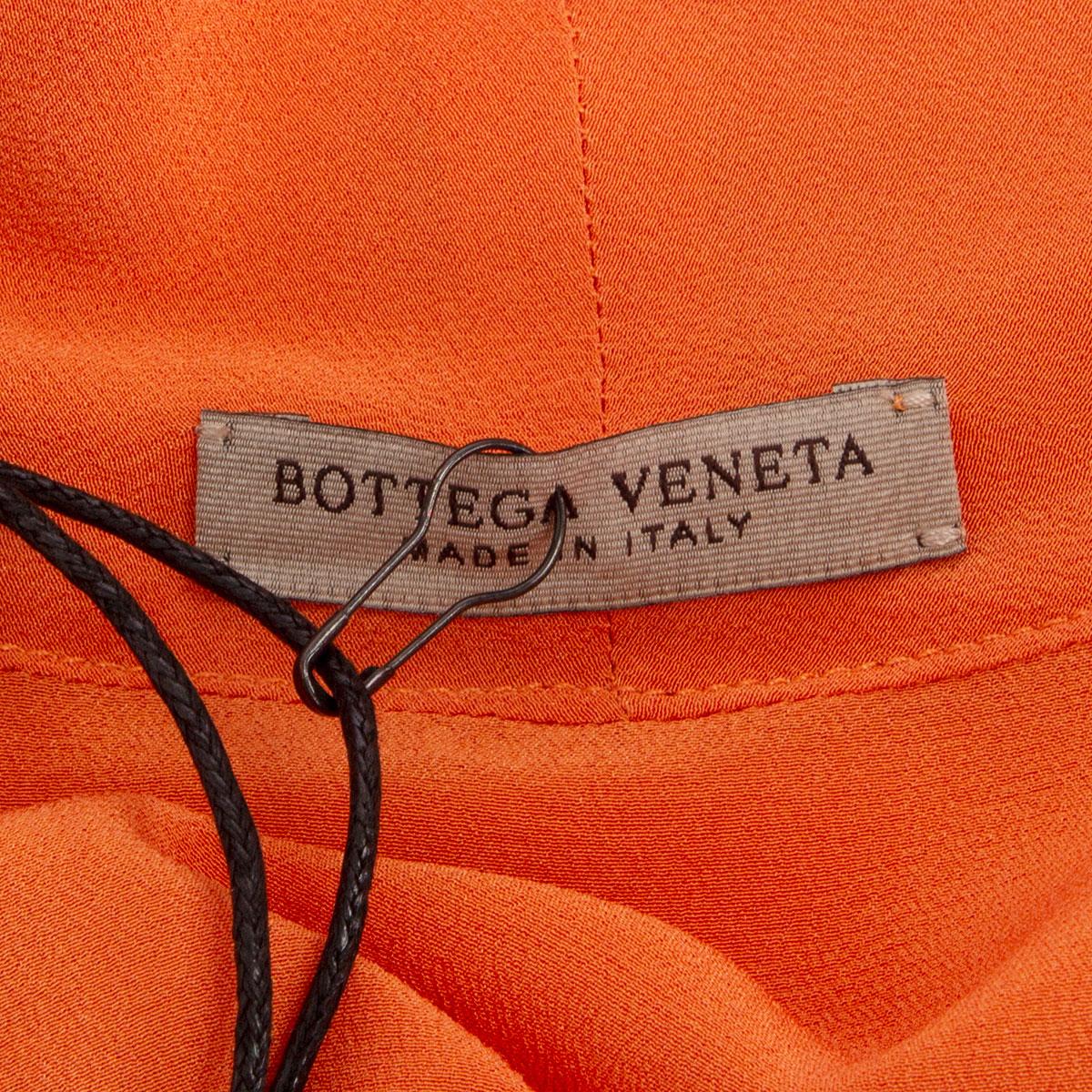 Orange BOTTEGA VENETA orange silk Button Up Shirt Blouse 38 XS For Sale