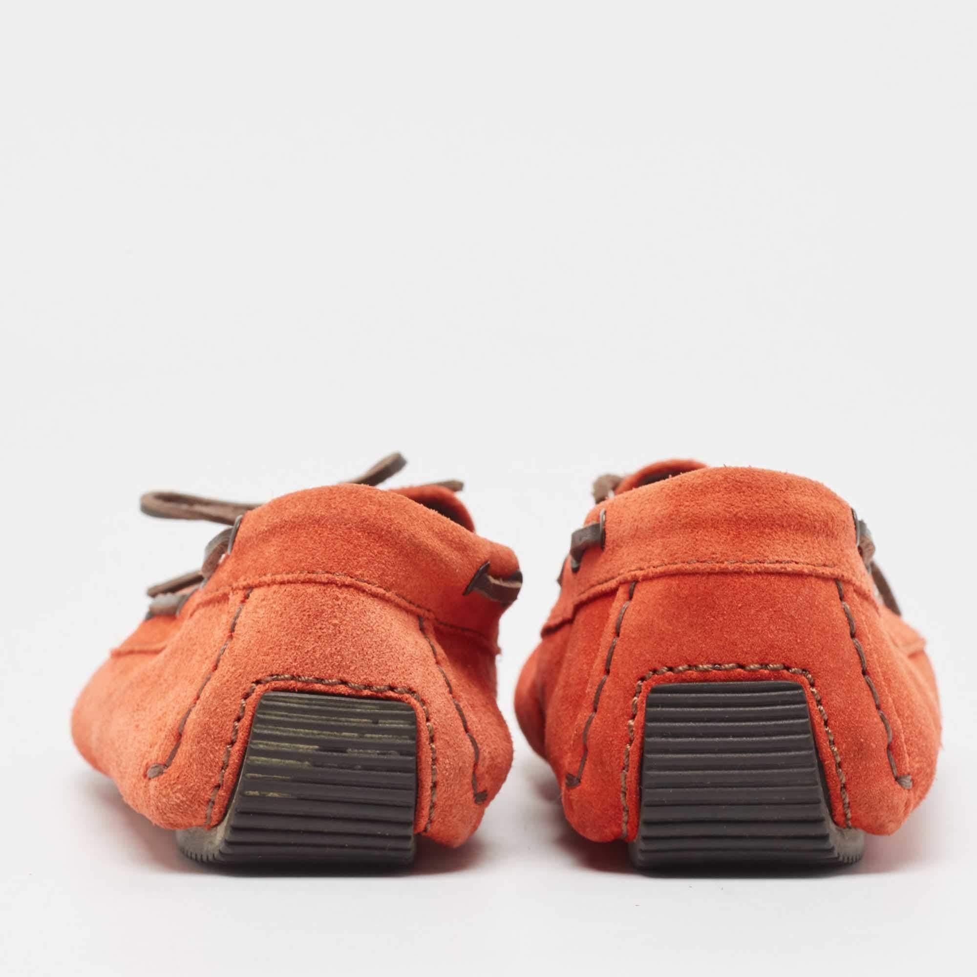 Donna Bottega Veneta - Mocassini con fiocco in pelle scamosciata arancione Taglia 36