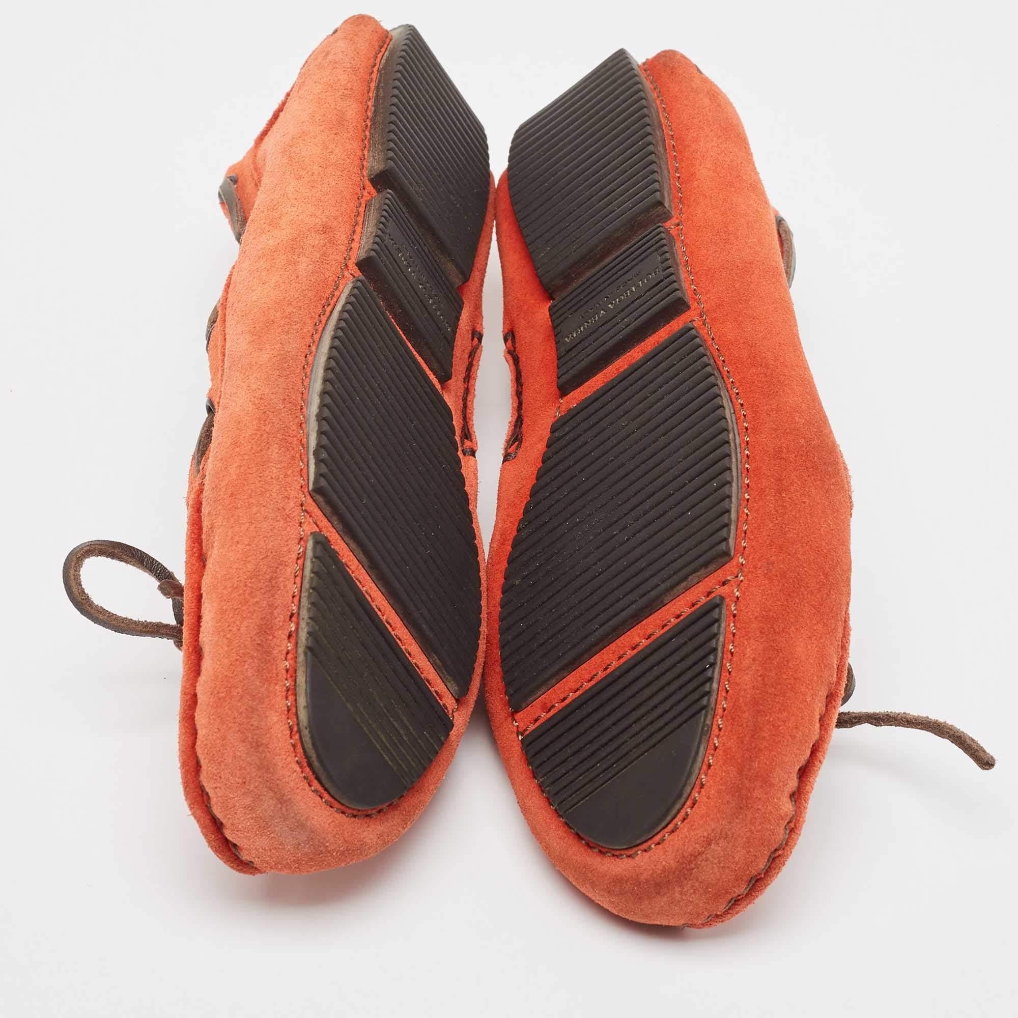 Bottega Veneta - Mocassini con fiocco in pelle scamosciata arancione Taglia 36 1