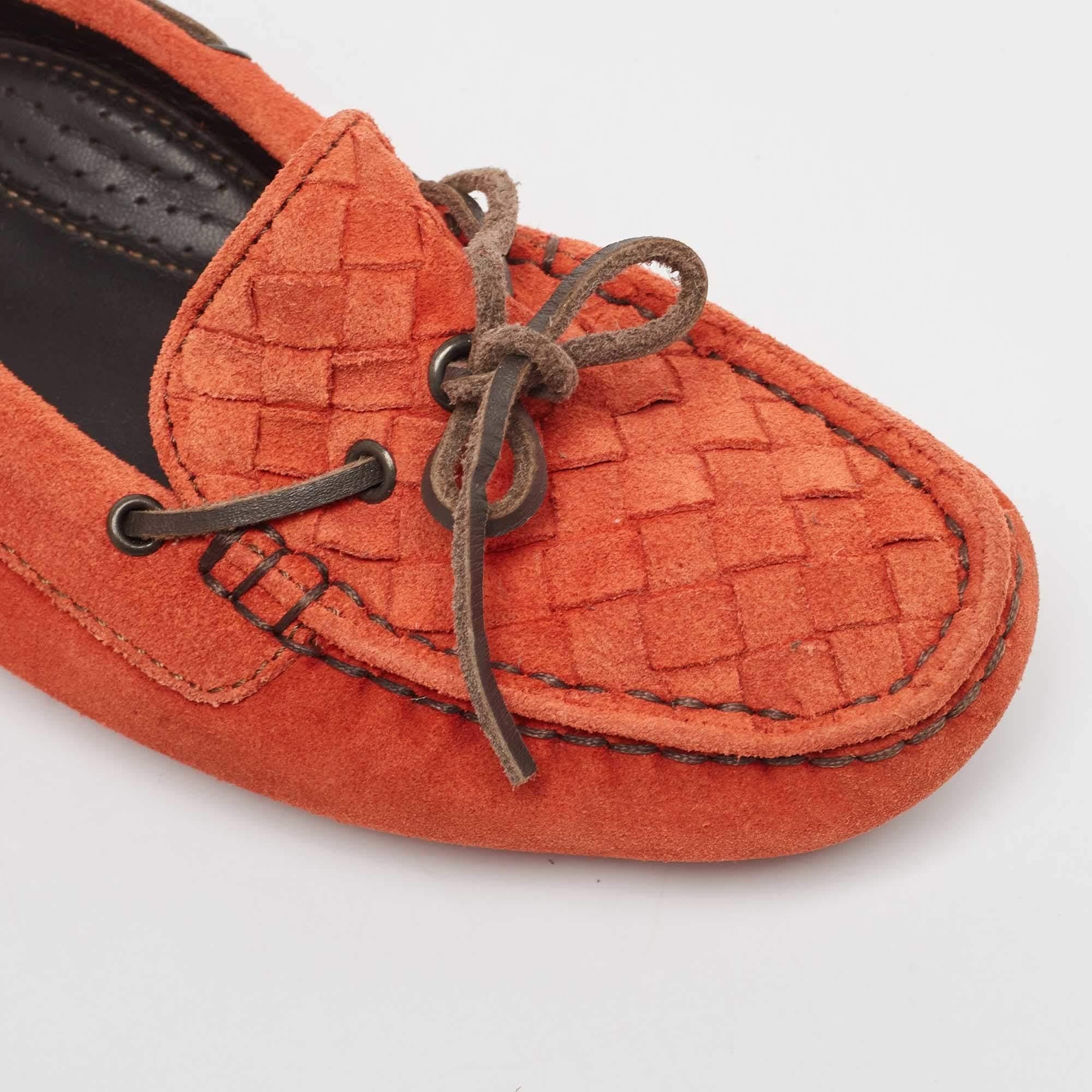 Bottega Veneta - Mocassini con fiocco in pelle scamosciata arancione Taglia 36 3