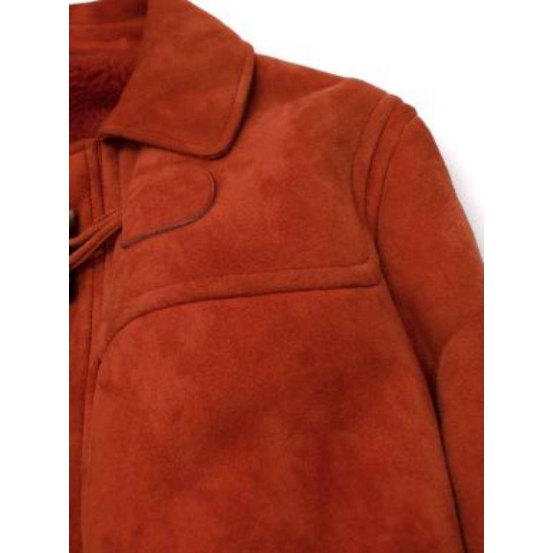 Bottega Veneta Orange Suede Duffle Coat For Sale 2