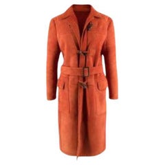 Bottega Veneta Orange Suede Duffle Coat