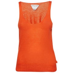Bottega Veneta Orange Superfine Cashmere Knit Sleeveless Top S