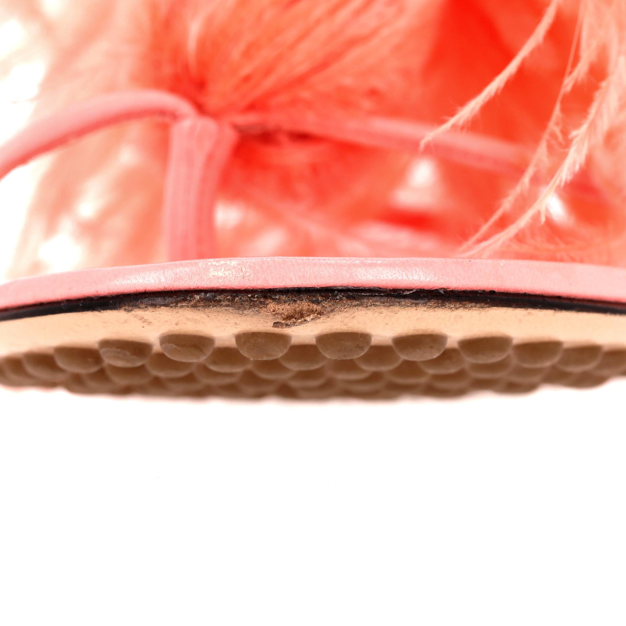 Bottega Veneta Ostrich Feathered Wonderbird Flat Thong Sandals For Sale 3