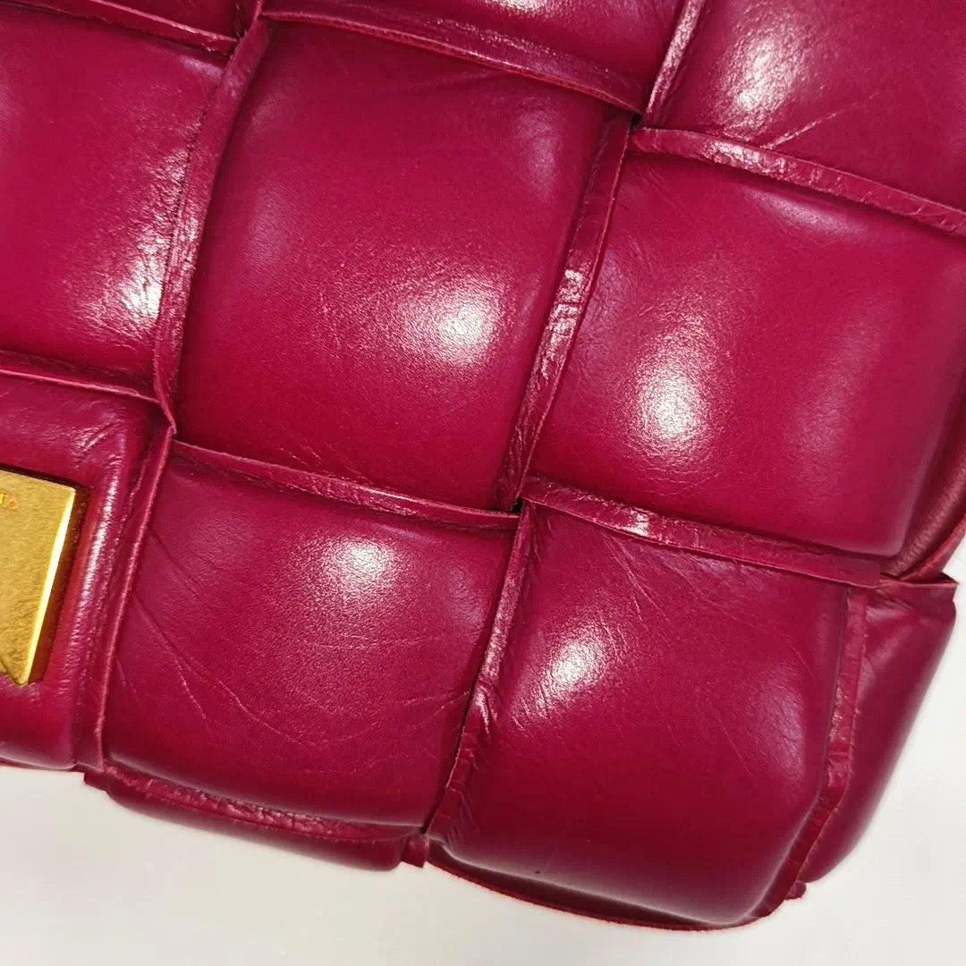 Bottega Veneta Padded Cassette Burgundy Red Leather For Sale 6