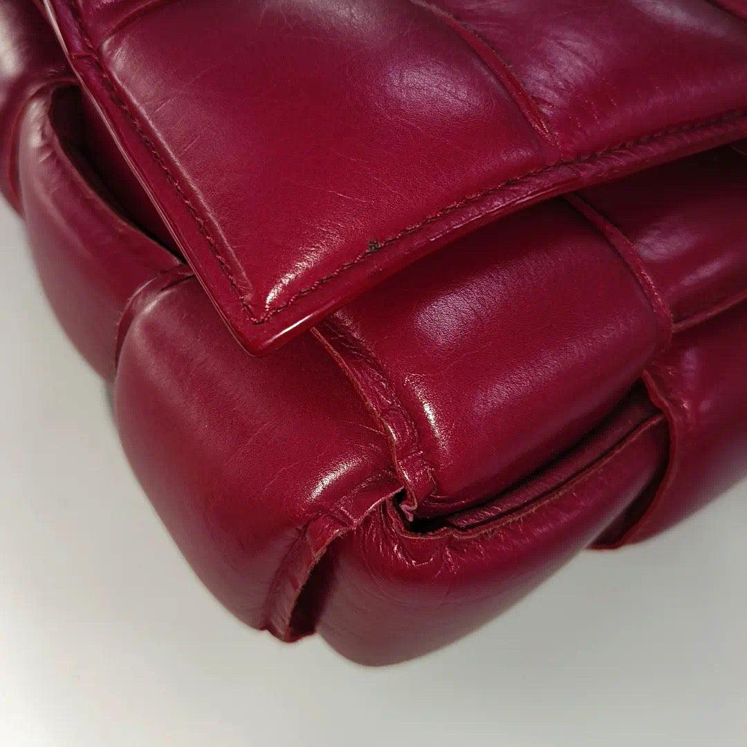 Bottega Veneta Padded Cassette Burgundy Red Leather For Sale 8