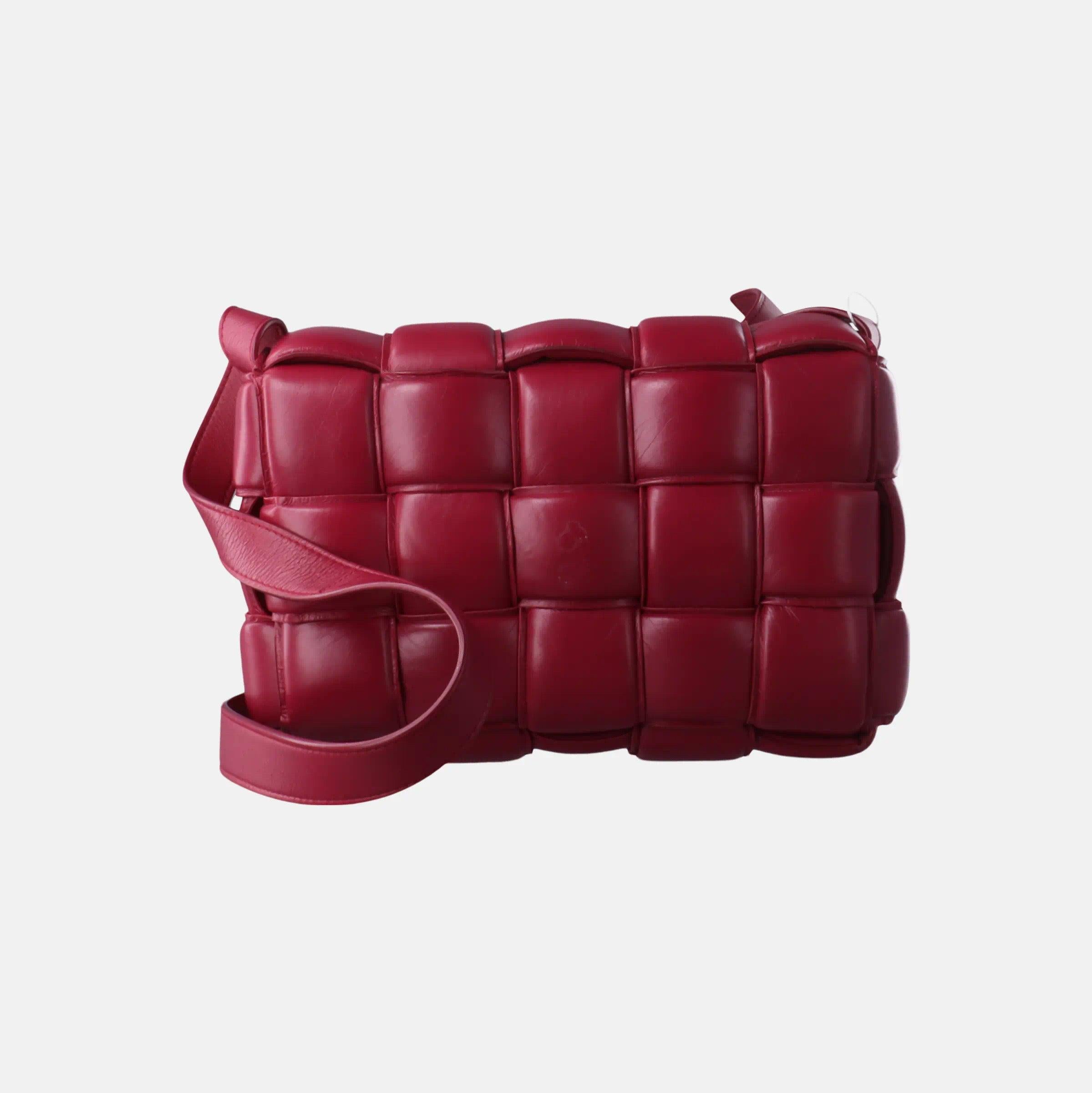 Women's Bottega Veneta Padded Cassette Burgundy Red Leather For Sale