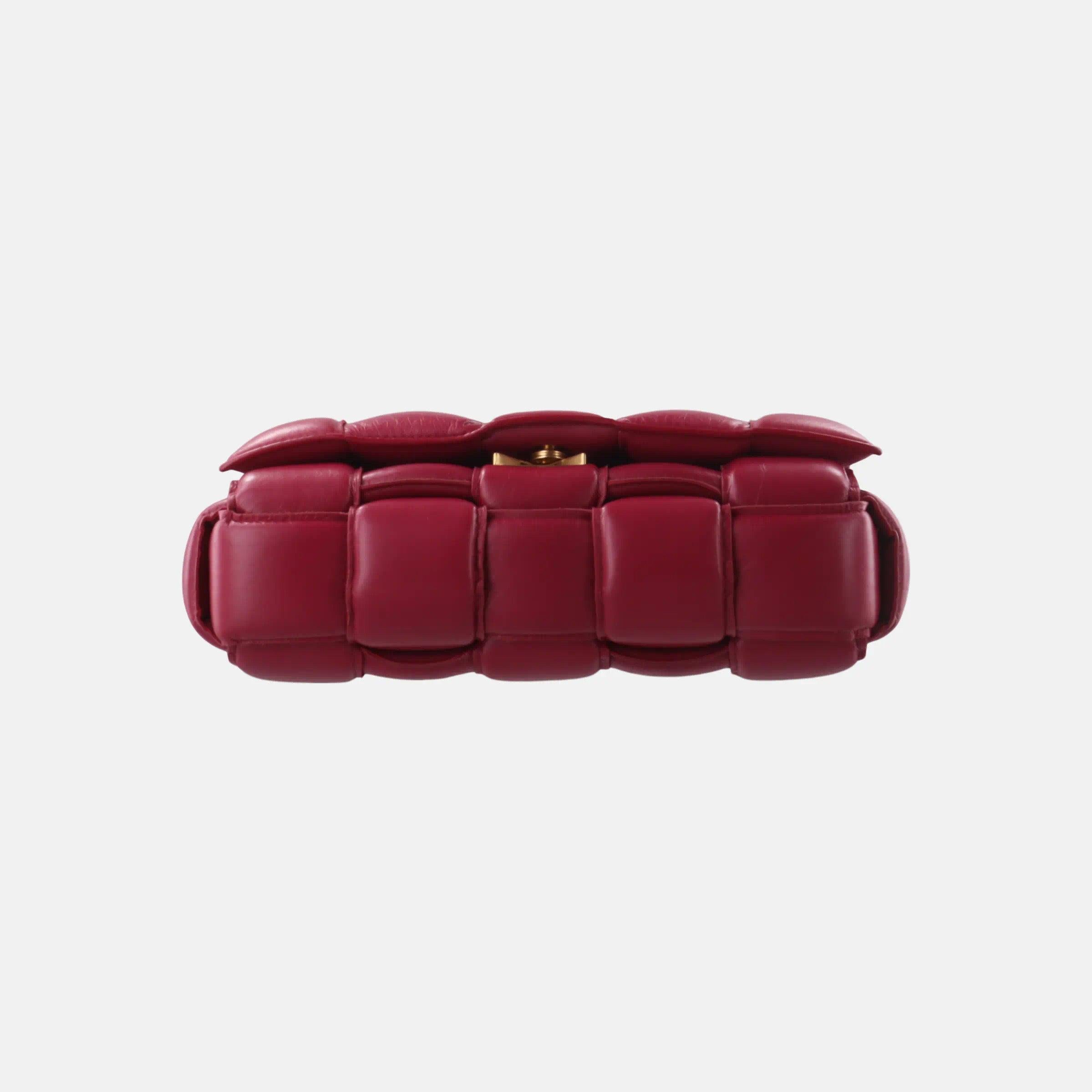Bottega Veneta Padded Cassette Burgundy Red Leather For Sale 1