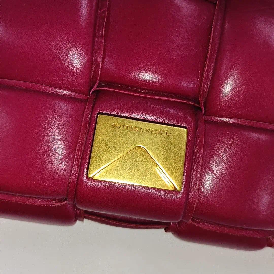 Bottega Veneta Padded Cassette Burgundy Red Leather For Sale 2