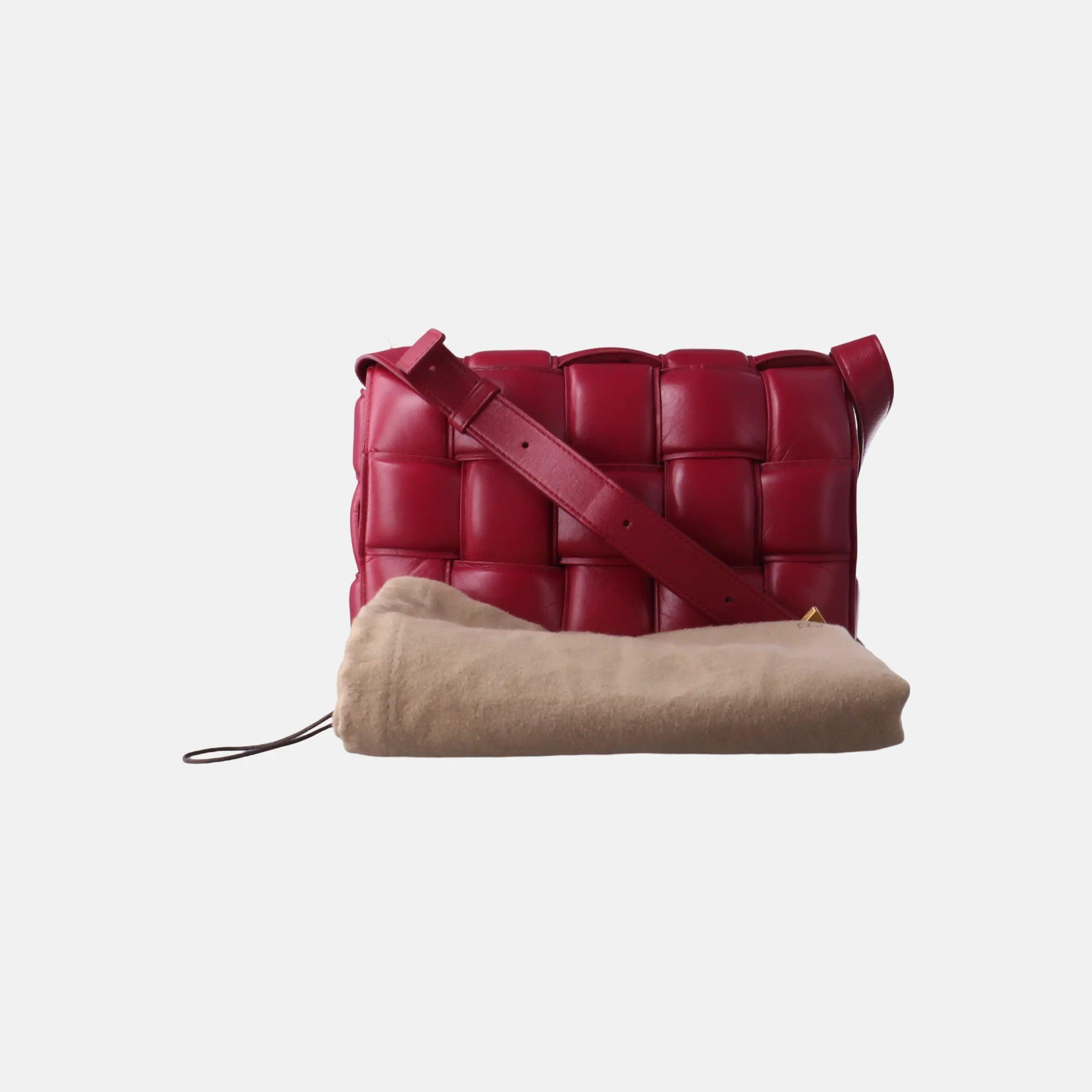 Bottega Veneta Padded Cassette Burgundy Red Leather For Sale 3