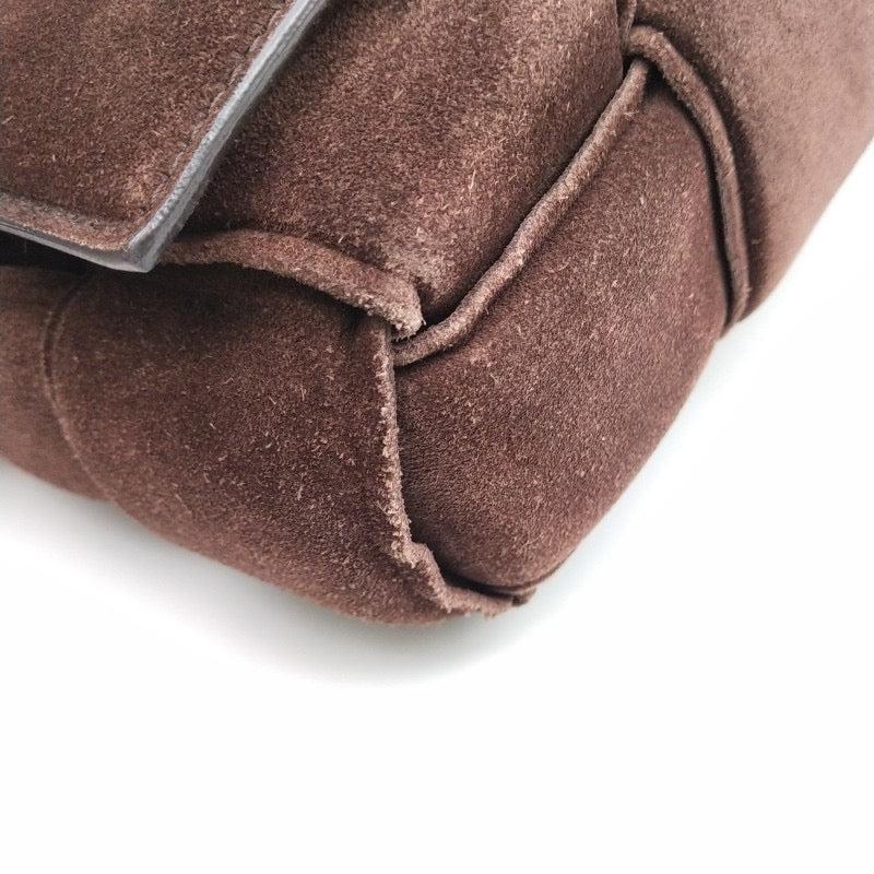 Bottega Veneta Padded Cassette Suede Leather Dark Brown Tan For Sale 4