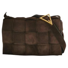 Bottega Veneta Cassette Padded Suede Leather Dark Brown Tan
