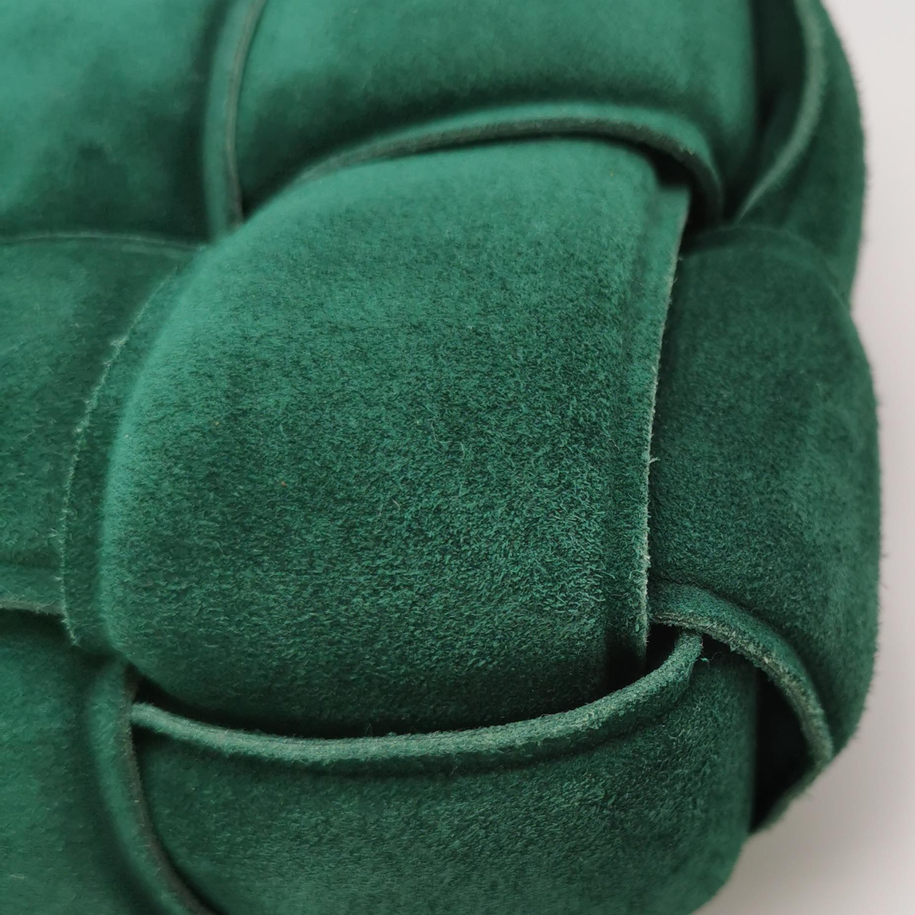 Bottega Veneta Cassette acolchado Piel de ante Verde oscuro Cadena dorada en venta 6