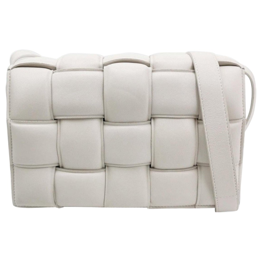 Bottega Veneta Padded Cassette White Leather Crossbody Bag