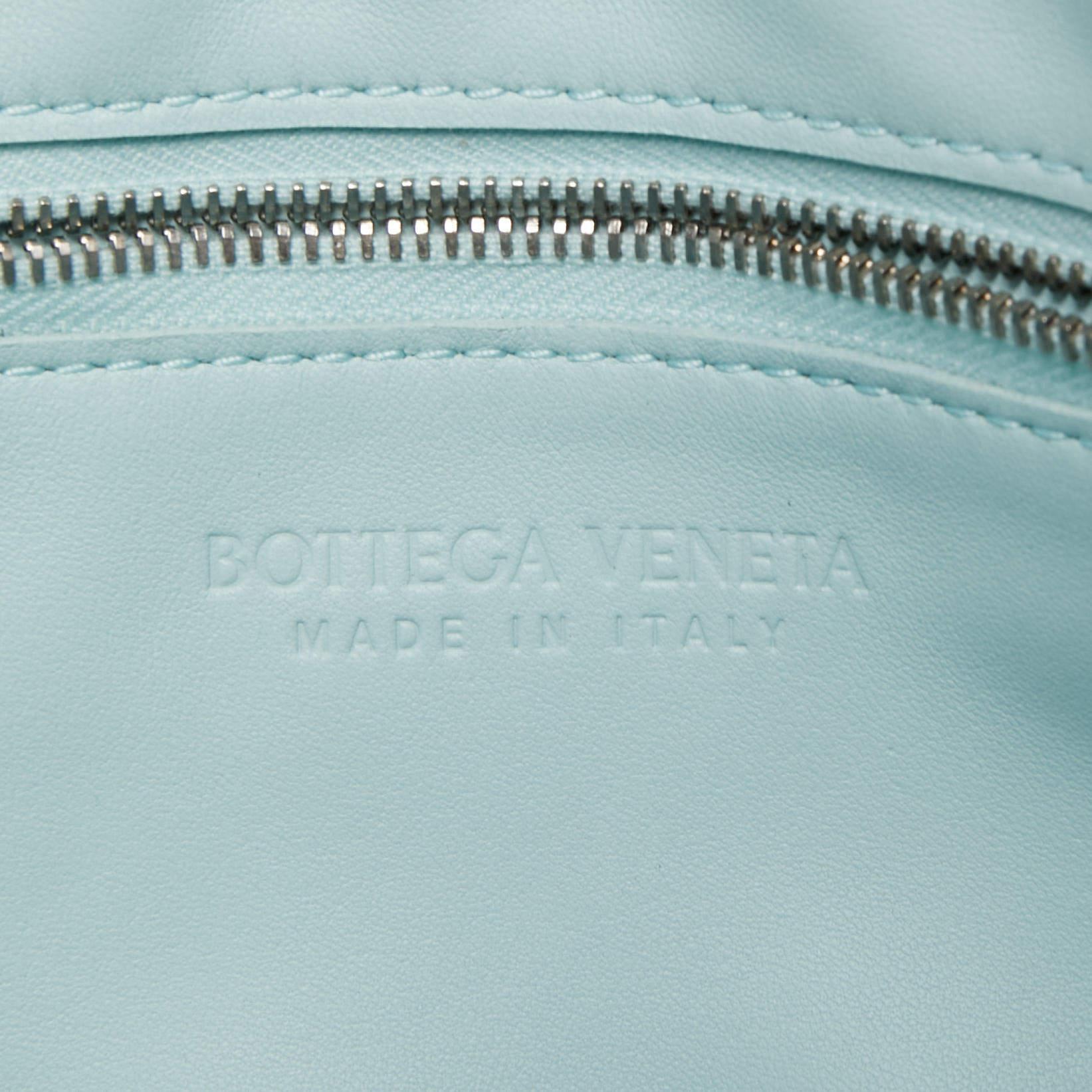 Bottega Veneta Pale Blue Intrecciato Leather Cassette Shoulder Bag 2