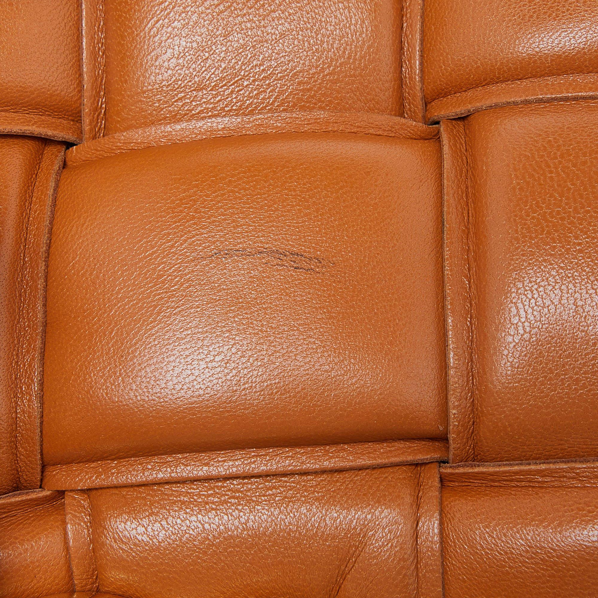 Bottega Veneta Pale Orange Leather Chain Cassette Top Handle Bag 2