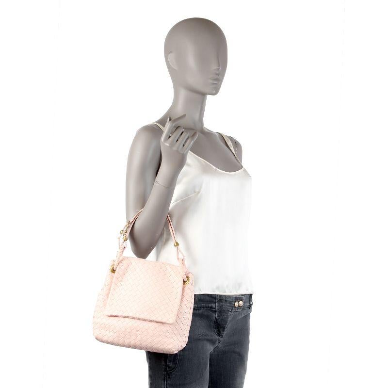 BOTTEGA VENETA pale pink leather INTRECCIATO FLAP Shoulder Bag 1