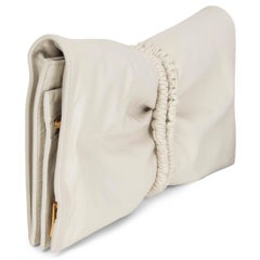 BOTTEGA VENETA pale sand beige leather PADDED LEATHER BIFOLD Clutch Bag