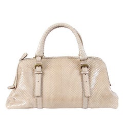 BOTTEGA VENETA pale taupe PYTHON Doctors Bag