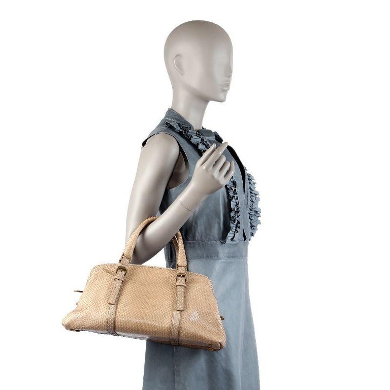 BOTTEGA pale taupe PYTHON Doctors Bag For Sale at 1stDibs