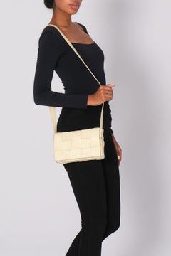 Bottega Veneta Pale Yellow Leather Intrecciato Maxi Cassette Bag