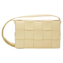 Bottega Veneta Pale Yellow Leather Intrecciato Maxi Cassette Bag