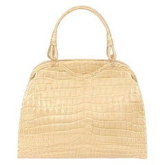 BOTTEGA VENETA pale yellow SHINY CROCODILE Handbag Bag